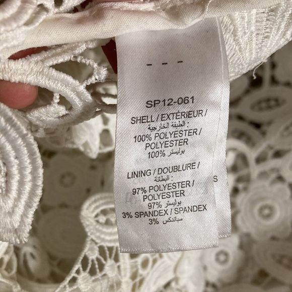 Self-Portrait 3D Flower White Lace Long Sleeve Mini Dress Size 8 - Picture 13 of 15